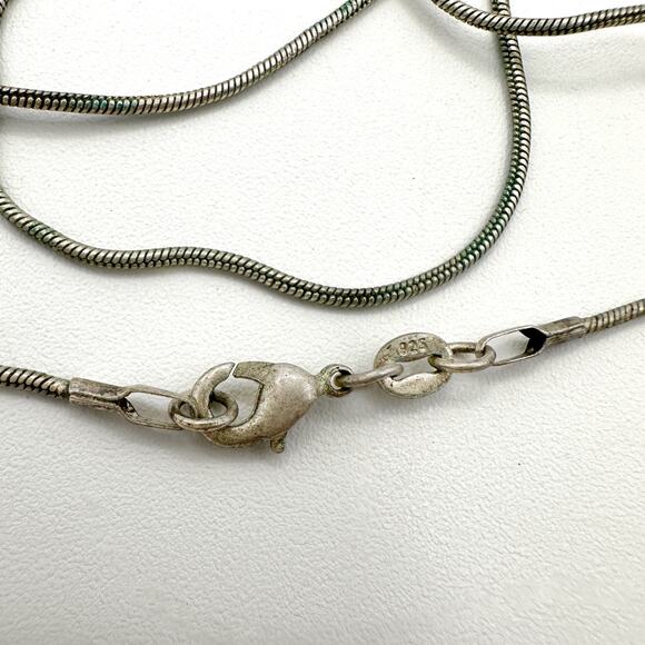 Ammolite Pendant Sterling Silver Necklace | Black Tourmaline? Black Pearl Signed - Picture 11 of 13